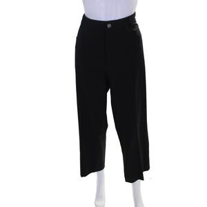Averardo Bessi Womens Button Zip Lined Wide Leg Dress Pants Black Size 12